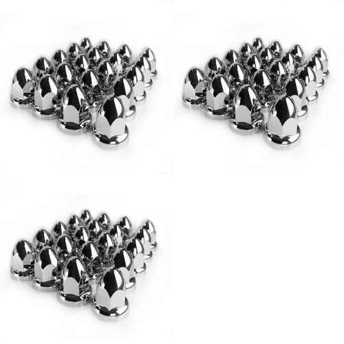 60PCS 33mm Chrome Lug Nut Covers ABS Plastic Push- for Semi Trucks