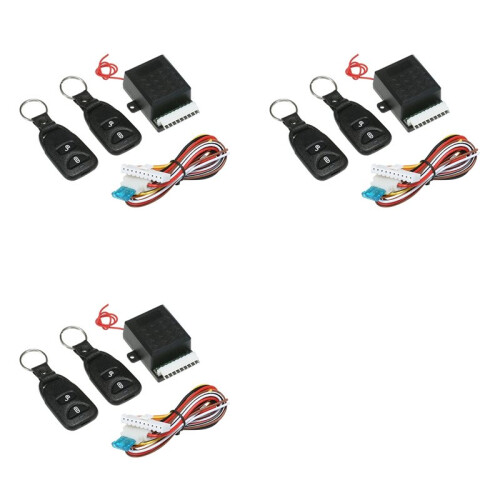 3X 12V Universal Car Auto Remote Central Kit Door Lock Locking Vehicle Keyless Entry System with 2 Remote Control