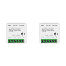 2X Interrupteur Intelligent WiFi Tuya à Double Commande, 16 A, -Disjoncteur, Compatible avec la Commande Vocale et la Fonction Minuterie