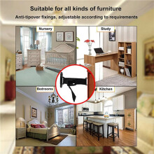 Anti Tip Furniture Anchors (2 Sets),Heavy Duty Furniture Wall Anchor,Adjustable Earthquake Straps,Furniture Anchors