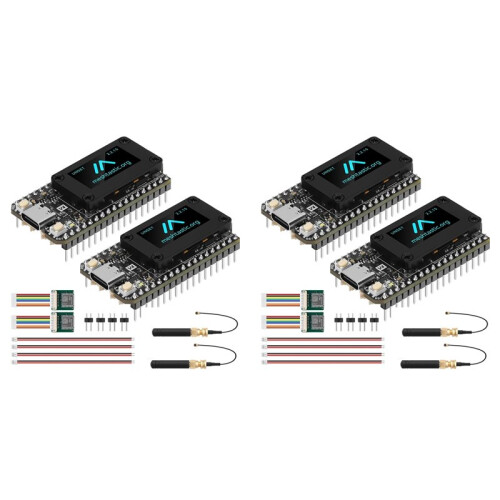 4Pcs Heltec LoRa 32 V4 Meshtastic Dev-Board W/GPS ESP32-SX1262 0.96inch OLED Solar Powered LoRaWAN 28dbm