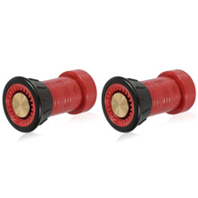 2pcs 1-1/2 Inch NST/NH Fire Hose Nozzle Spray Polycarbonate Jet Fog Industrial Fireman 1.5 Inch Nozzle 75 Gpm FHSN02