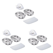 3 Set Stainless Steel Bowls for RFID Pet Feeder - Dual Pack for Cats, Non-