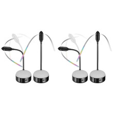 4pcs Rechargeable Fly Fans for Tables, Ideal for Outdoor Dining Camping and BBQs with Adjustable Brightness