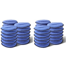 36-Pack Microfiber Car Wax Applicator Pads with Finger Pocket, High Resilience, Lint-Free