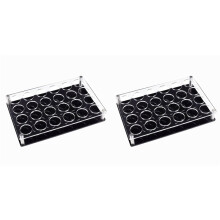 2X 24 Shot Glass Tray Holder, Bar Acrylic Shot Glasses Holders Wine Glass Cup Serving Tray Cups Organizer