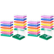 24 Pcs Tube Rack for 0.2ml Micro-Tubes 96 Holes 8 X 12 Array Tube Racks with Lid for Laboratory Industrial Use