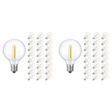 50PCS Low Voltage G40 DC12V Led Light Bulbs 1W E12 Plastic Replace Bulb for Off-Grid Solar String Light Camping RV