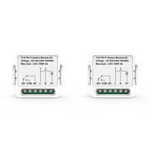 2X 1CH Dry Contact WiFi Relay Module AC 100-240V Tuya Life App Activated Dry Contact
