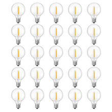 50PCS Low Voltage G40 DC12V Led Light Bulbs 1W E12 Plastic Replace Bulb for Off-Grid Solar String Light Camping RV