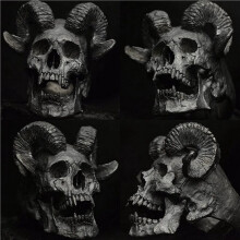 2X Punk Satan Goat Skull Stainless Steel Locomotive Fashionable Men'S Gothic Jewelry Gift Skull Personality US11