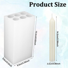 2X 6-Hole Long Pillar Silicone Candle Mold for DIY Candle Making, Versatile Cylinder Design