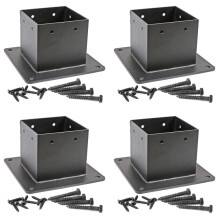 4x4 Inch (Actual:3.5x3.5inch) Post Stainless Steel Flange Anchor Base with Screws for Deck Railing (4 Pack)