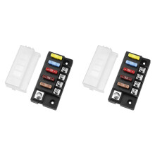 2X 4 Circuit Blade Fuse Box, 150A Total, 12V/24V/48V Distribution for Automotive & EV Auxiliary