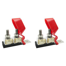 2X MRBF Terminal Fuse Blocks with Dual Studs 5/16 Inch (M8), 200A 58V for Compact Marine Rated Battery