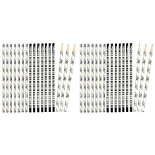 48PCS Music Pencils Musical Notes Pencil Piano Wooden Pencil Stripe HB Lead with Musical Instruments Patterns for School