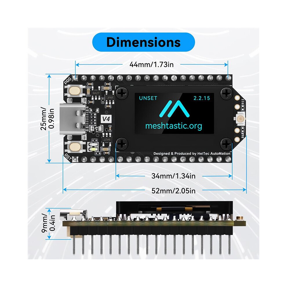 6Pcs Heltec LoRa 32 V4 Meshtastic Dev-Board W/GPS ESP32-SX1262 0.96inch ...