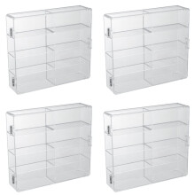 4X Car Display Box, 1:64 Scale, Suitable for Car Model Toys, 8-Compartment Shelf, Dustproof, Stackable Car Storage Box