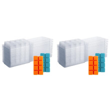 Wax Melt Containers-8 Cavity Clear Empty Plastic Wax Melt Molds-100 Packs Cubes Clamshells for Tarts Wax Melts