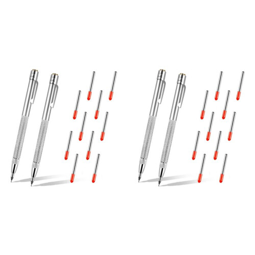 4 Packs Tungsten Carbide Scriber with Magnet, with Extra 10 Replacement Marking Tip, Metal Etching Pen