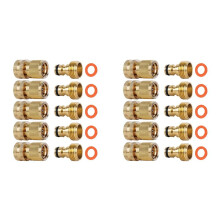 10-Piece Set of Garden Hose Brass Quick Connectors GHT Threaded Connection Accessories Water Pipe Leak-Free Connectors