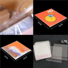 2X Transparent Vinyl Record Outer Bag CD Protection Bag Square Bag Record Sleeve Flat Mouth Outer Bag