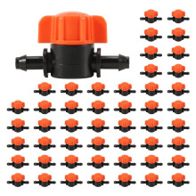 100Pcs 1/4 Inch Barbed Shut Off Valve Drip Irrigation Tubing Coupling Valve Drip Irrigation Valve for 1/4 Inch Tubing