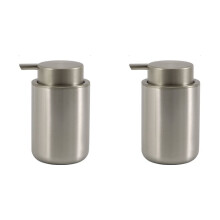 2X Stainless Steel Soap Pump Easy to Press Liquid Hand Soap Dispenser Stainless Steel Lotion Dispenser Silver