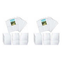 A5 Binder Pockets, 60 Pcs 6 Holes Card Sleeves for 6- Notebook, Waterproof PVC Inserts