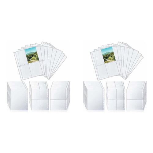 A5 Binder Pockets, 60 Pcs 6 Holes Card Sleeves for 6- Notebook, Waterproof PVC Inserts