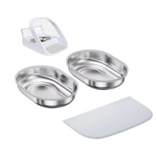 2 Set Stainless Steel Bowls for RFID Pet Feeder - Dual Pack for Cats, Non-