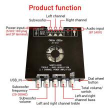 2X Upgraded ZK-HT21 Power Amplifier Board 2.1 Channel 2x160W+220W Subwoofer Digital Amplifier Module