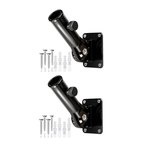 4 Pcs Flag Pole Holder for Outside House, Adjustable Flag Pole Mount, Metal  for Outside, Multi-Position 1