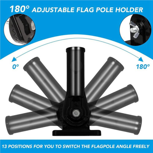4 Pcs Flag Pole Holder for Outside House, Adjustable Flag Pole Mount, Metal  for Outside, Multi-Position 2