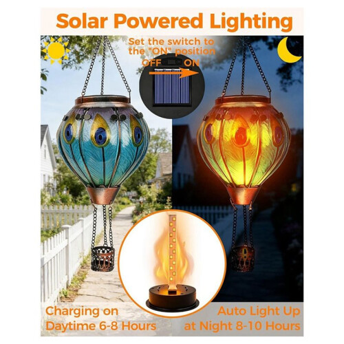 4 Pcs Solar Light Replacement Top with Flickering Flame(Waterproof Solar Panel Lantern Light ) Replacement Parts 2