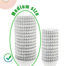 1000 Stück Cupcake-Förmchen Aus Silberfolie zum Backen Von Backförmchen, Dick und Stabil, Ölbeständig, Muffinförmchen Aus Papier A