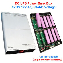 2X UPS 12x18650 Batterijvoeding Box DIY Power Bank Kit 5V 9V 12V Uitgang Optische Modem Router Ononderbroken