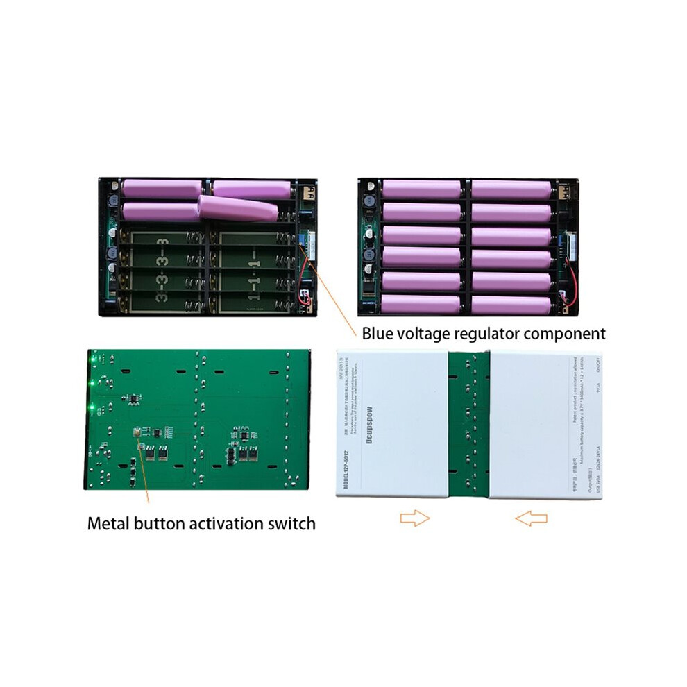 Output For Routing 2X UPS 12x18650 Battery Power Supply Box DIY Power Bank Kit 5V 9V 12V ...