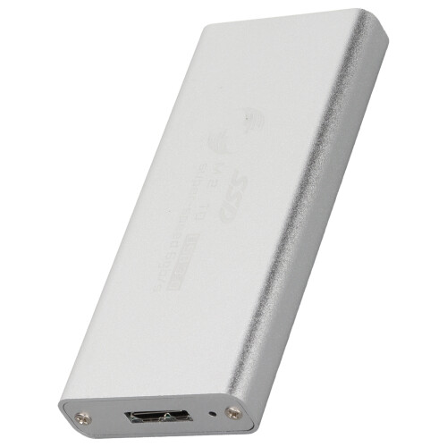 mSATA SSD Gehäuse USB 3.0 Konverter Silber