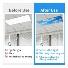 8 Pcs Fluorescent Light Covers,Light Covers for Ceiling Lights Classroom, Magnetic Light Filters for Office