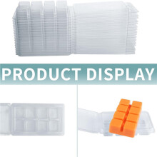 Récipients pour Cire Fondue - 8 Moules en Plastique Transparent Vides pour Cire Fondue - 100 Paquets de Cubes à Clapet pour Tartes et Cires Fondues
