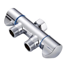 All-Copper 1-in-2-Out Angle Valve Splitter - 4-Point Dual Outlet for Washing Machine & Dishwasher