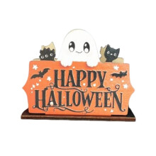 and Cat Wood Napkin Holder for Table, Happy Halloween Decor
