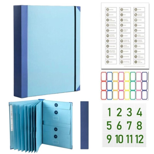 Document Organizer Binder for Important Documents, Bills, Checks, Birth Certificates & More Bl,Ue 1