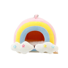 Pet Nest for Guinea Pig & Hamster, Adorable Color Blocks, Cozy Summer/Winter Small Animal Bedding House Cage Accessory