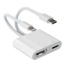 Dual- Adapter /Type C USB C Digital AV -Compatible Adapter 4K@30Hz for for TV Projector Monitor