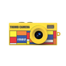 Retro Keychain Thumb Camera 1080P HD Camcorder Auto Focus Portable Pocket Video Recorder Camera Red