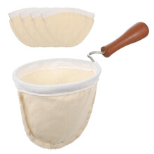 5pcs Coffee Sock Filter, Cloth Coffee Filters Reusable, Natural Cotton Pour over Coffee Strainer Set
