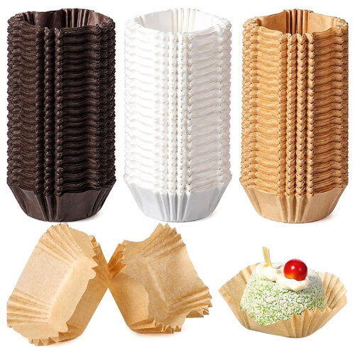 300PCS Square  Cupcake Liners Brownie Paper Baking Cups Pan Liners, Disposable Muffin 1