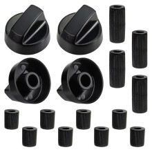 4-Piece Universal Control Knob Replacement Kit with 12 Adapters Compatible with Ovens/Stovetops/Range Universal Knobs A